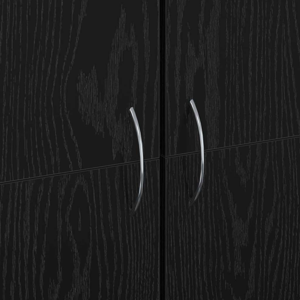Office Cabinet Black Oak 60 x 32 x 152.5 cm Engineered Wood