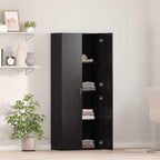 Office Cabinet Black Oak 60 x 32 x 152.5 cm Engineered Wood