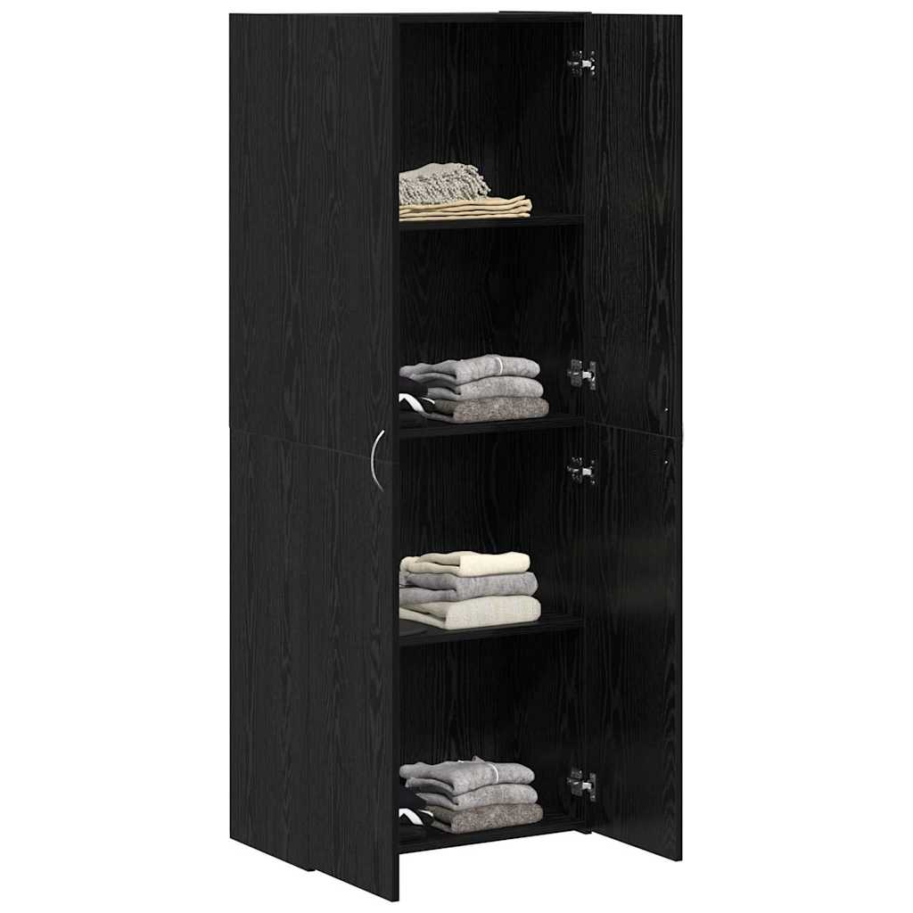 Office Cabinet Black Oak 60 x 32 x 152.5 cm Engineered Wood