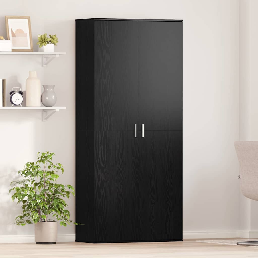 Highboard Black oak 80 x 35 x 180 cm Engineered wood