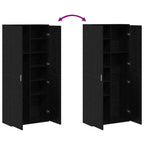 Highboard Black oak 80 x 35 x 180 cm Engineered wood