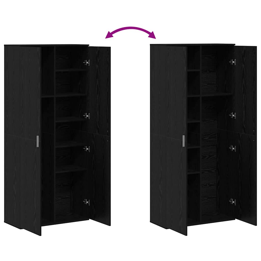 Highboard Black oak 80 x 35 x 180 cm Engineered wood