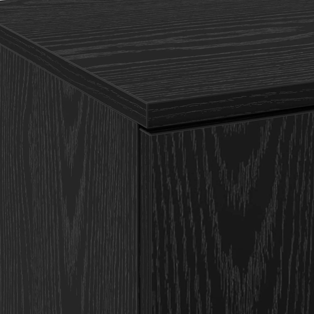 Highboard Black Oak 70 x 33.5 x 180 cm Engineered Wood