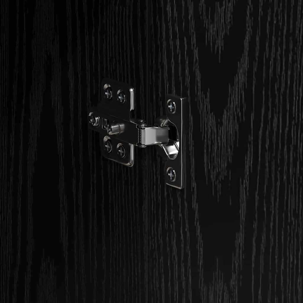 Highboard Black Oak 70 x 33.5 x 180 cm Engineered Wood