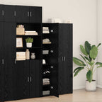 Highboard 2 pcs Black Oak 30 x 42.5 x 185 cm