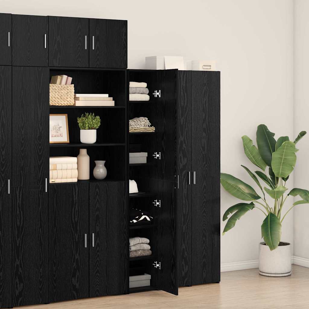 Highboard 2 pcs Black Oak 30 x 42.5 x 185 cm