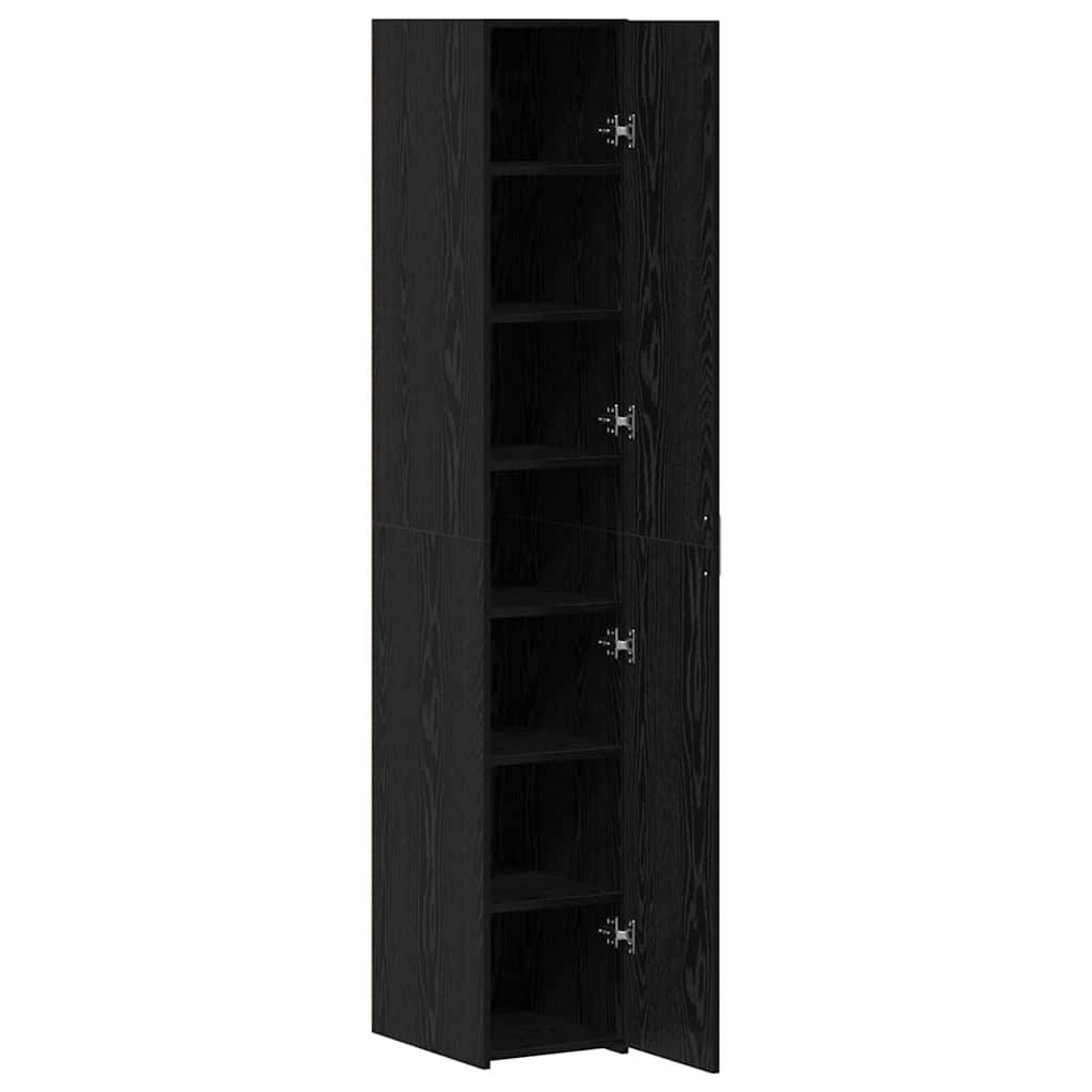Highboard 2 pcs Black Oak 30 x 42.5 x 185 cm