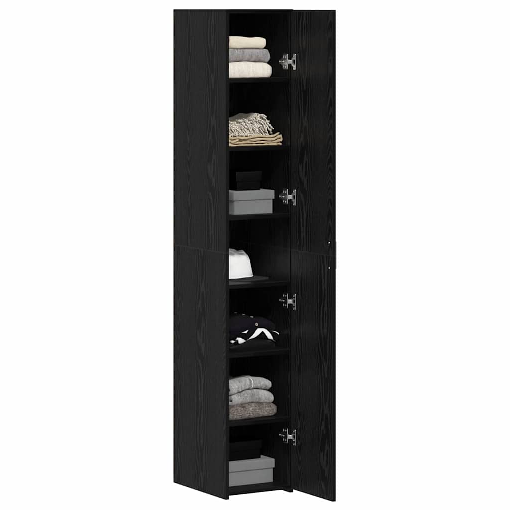 Highboard 2 pcs Black Oak 30 x 42.5 x 185 cm