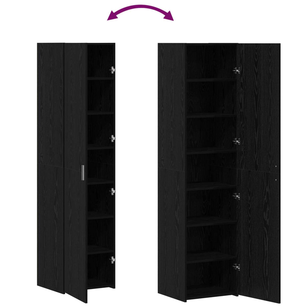 Highboard 2 pcs Black Oak 45 x 42.5 x 185 cm