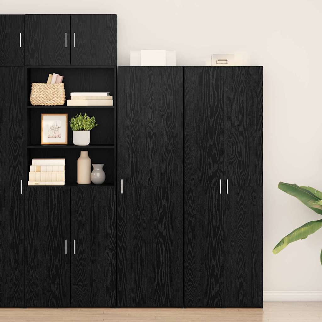 Highboard 2 pcs Black Oak 50 x 42.5 x 185 cm