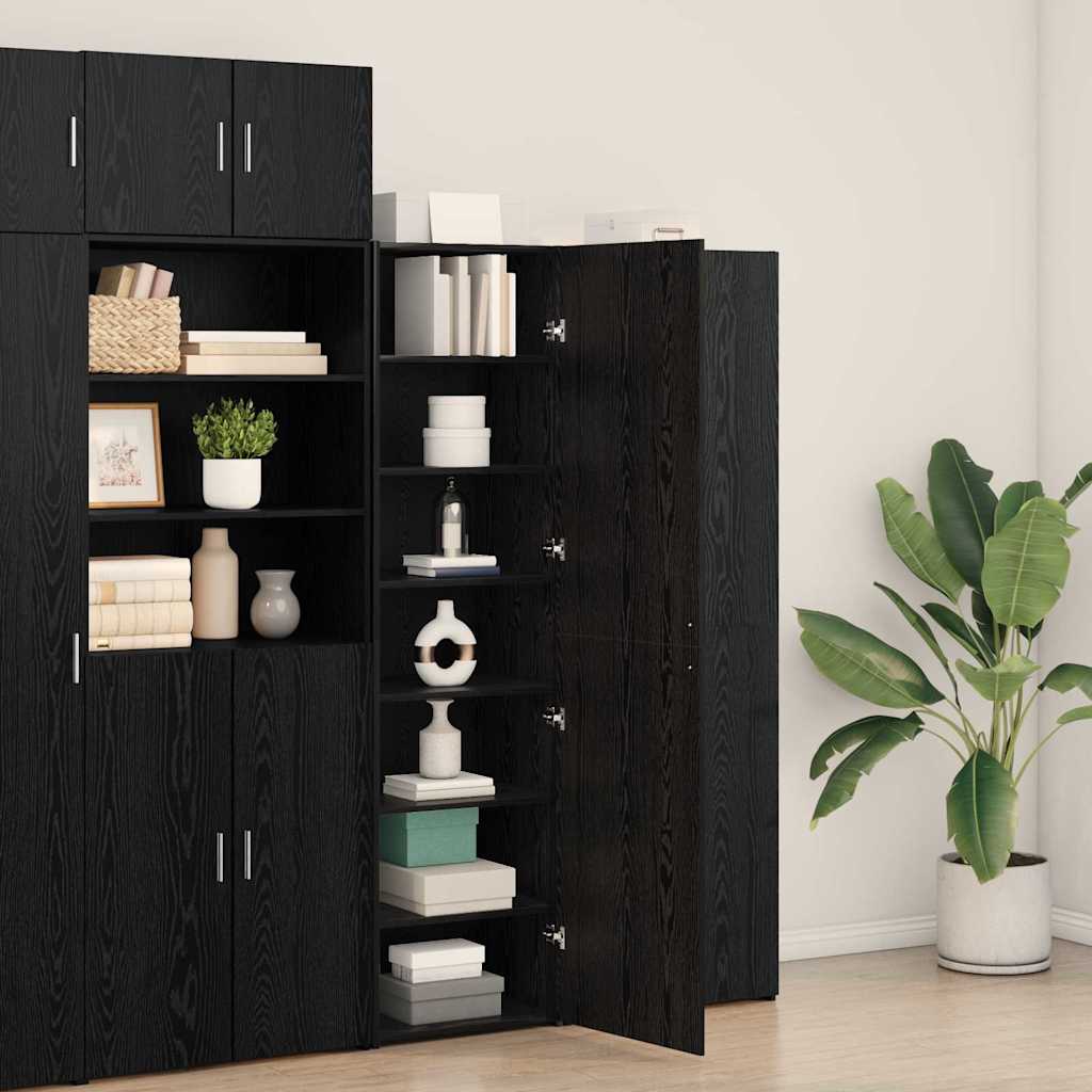 Highboard 2 pcs Black Oak 50 x 42.5 x 185 cm