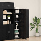 Highboard 2 pcs Black Oak 50 x 42.5 x 185 cm