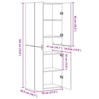Highboard 2 pcs Old Wood 70 x 42.5 x 185 cm