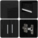 Storage Cabinet Black oak 80 x 42.5 x 93.5 cm Engineered wood