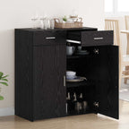 Storage Cabinet Black oak 80 x 42.5 x 93.5 cm Engineered wood