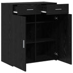 Storage Cabinet Black oak 80 x 42.5 x 93.5 cm Engineered wood
