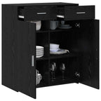 Storage Cabinet Black oak 80 x 42.5 x 93.5 cm Engineered wood