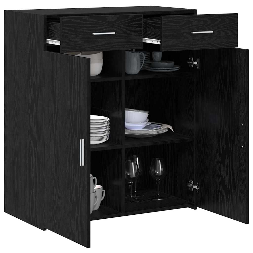 Storage Cabinet Black oak 80 x 42.5 x 93.5 cm Engineered wood