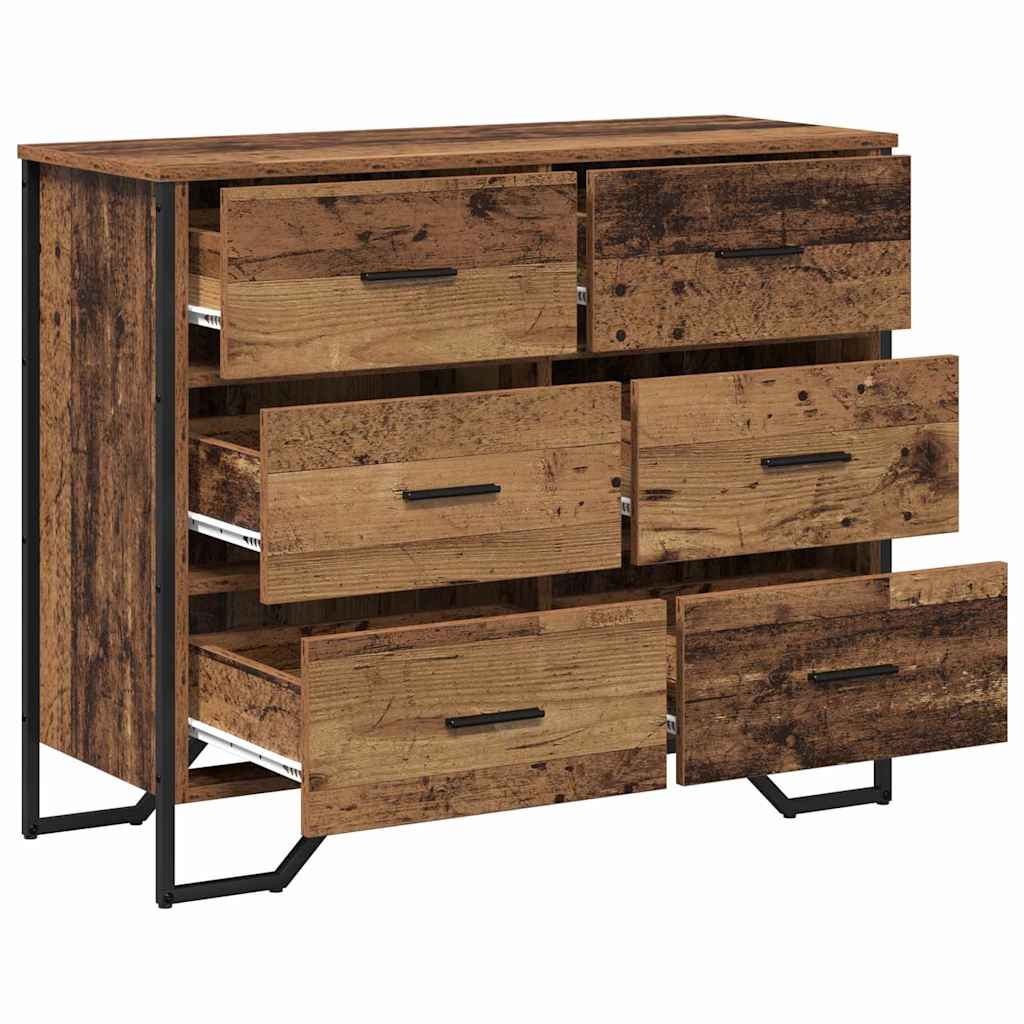 Chest of Drawers with Drawer 2 pcs Old Wood 91 x 35.5 x 74.5 cm