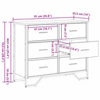 Chest of Drawers with Drawer 2 pcs Old Wood 91 x 35.5 x 74.5 cm