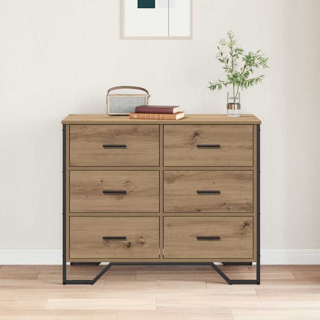 Chest of Drawers 2 pcs Artisan Oak 91 x 35.5 x 74.5 cm