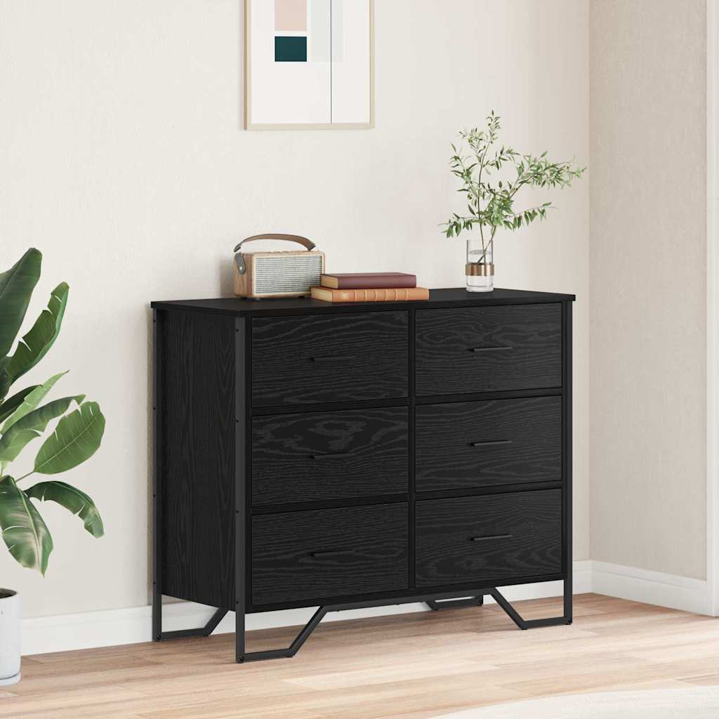Chest of Drawers 2 pcs Black Oak 91 x 35.5 x 74.5 cm