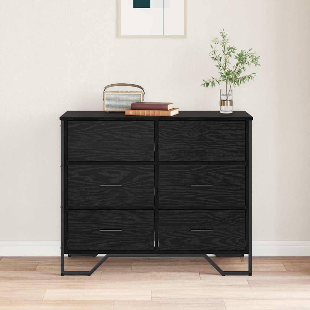 Chest of Drawers 2 pcs Black Oak 91 x 35.5 x 74.5 cm