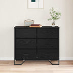 Chest of Drawers 2 pcs Black Oak 91 x 35.5 x 74.5 cm