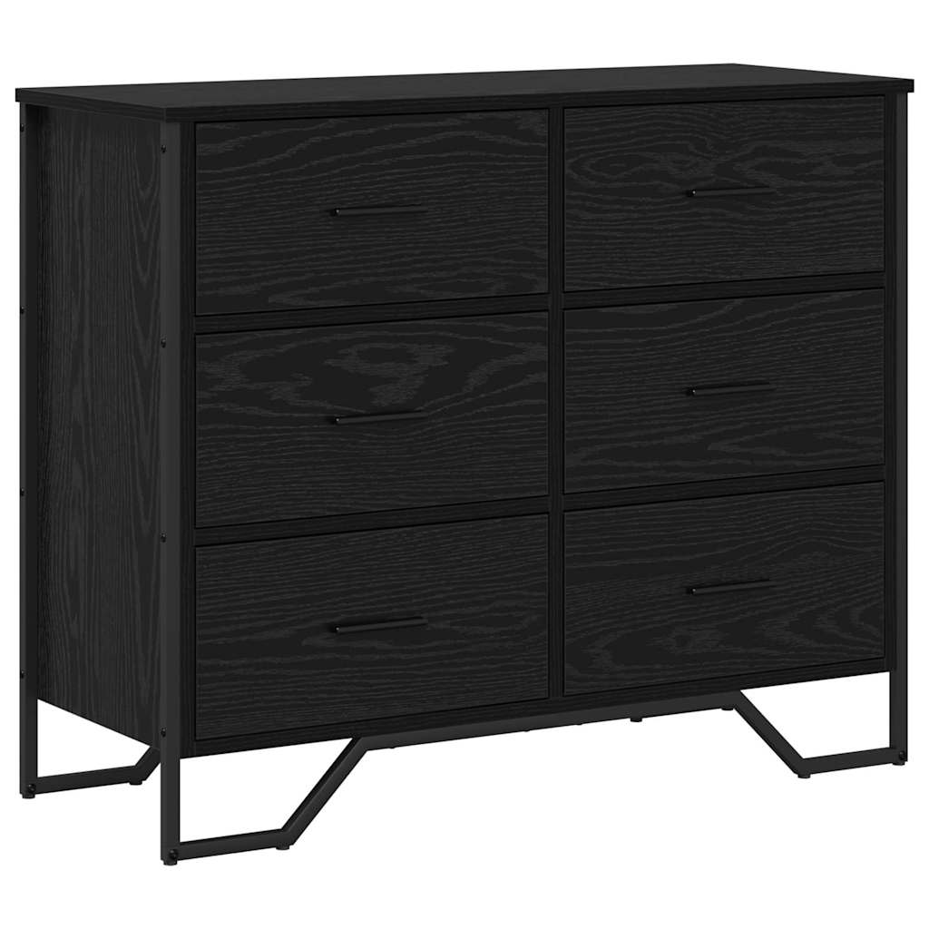 Chest of Drawers 2 pcs Black Oak 91 x 35.5 x 74.5 cm