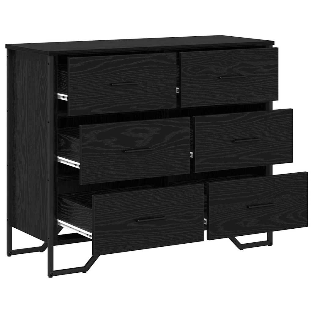 Chest of Drawers 2 pcs Black Oak 91 x 35.5 x 74.5 cm