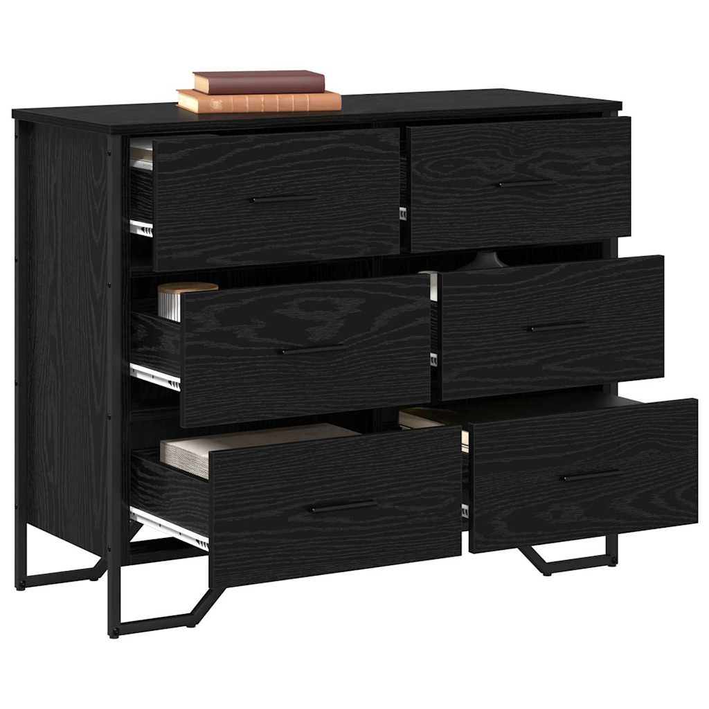 Chest of Drawers 2 pcs Black Oak 91 x 35.5 x 74.5 cm