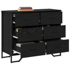 Chest of Drawers 2 pcs Black Oak 91 x 35.5 x 74.5 cm