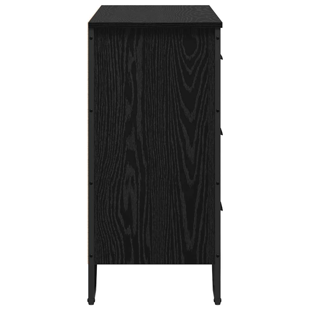 Chest of Drawers 2 pcs Black Oak 91 x 35.5 x 74.5 cm