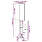 Apothecary Cabinet Black oak 30 x 41 x 174.5 cm Engineered wood