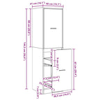 Apothecary Cabinet Black oak 40 x 41 x 144.5 cm Engineered wood