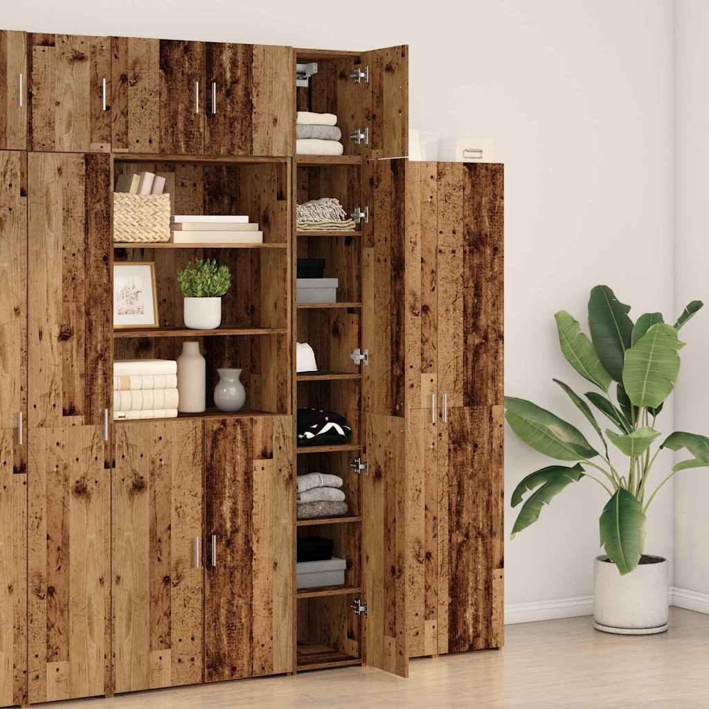 Storage Cabinet 3 pcs Old Wood 30 x 42.5 x 225 cm
