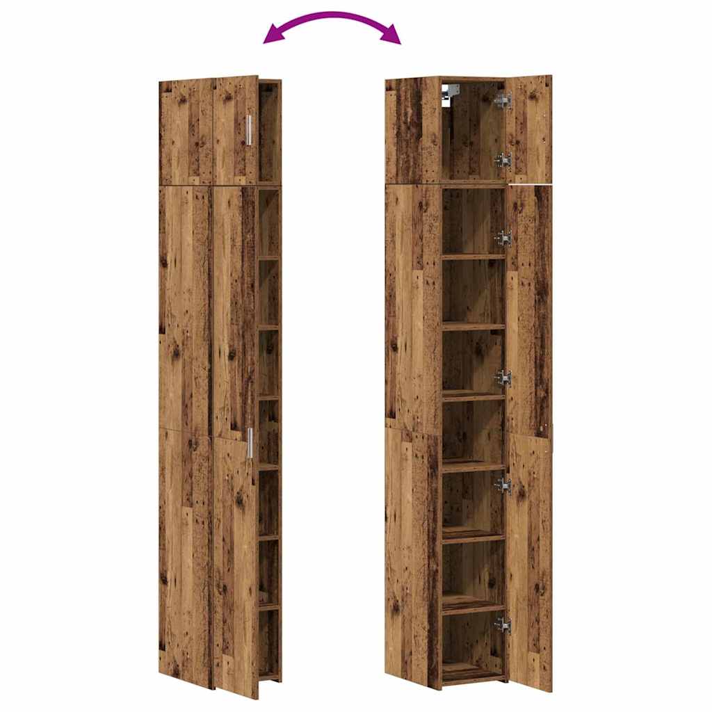 Storage Cabinet 3 pcs Old Wood 30 x 42.5 x 225 cm
