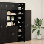 Storage Cabinet 3 pcs Black Oak 30 x 42.5 x 225 cm
