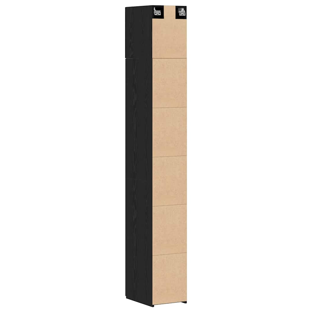 Storage Cabinet 3 pcs Black Oak 30 x 42.5 x 225 cm
