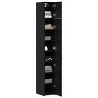 Storage Cabinet 3 pcs Black Oak 30 x 42.5 x 225 cm