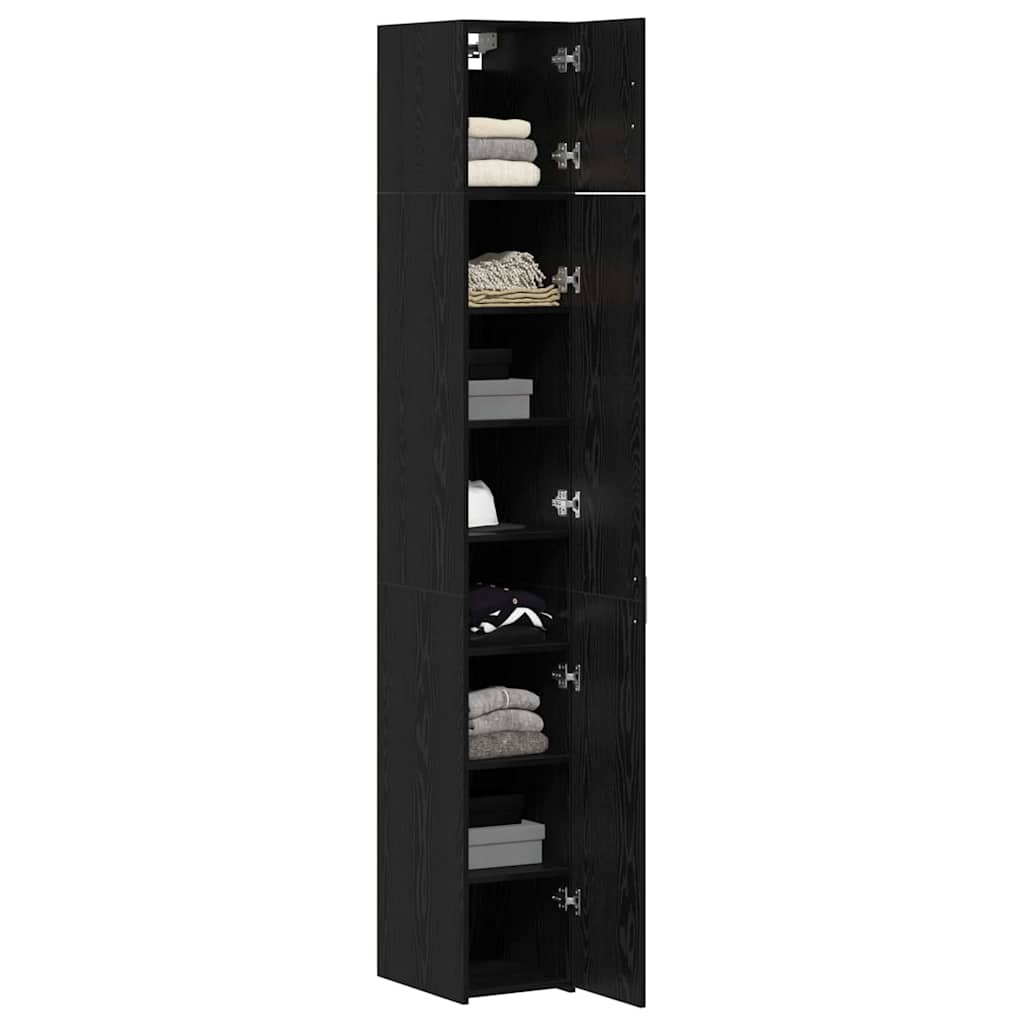Storage Cabinet 3 pcs Black Oak 30 x 42.5 x 225 cm
