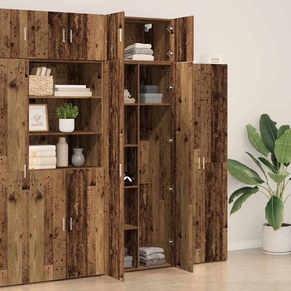 Storage Cabinet 3 pcs Old Wood