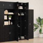 Storage Cabinet 3 pcs Black Oak