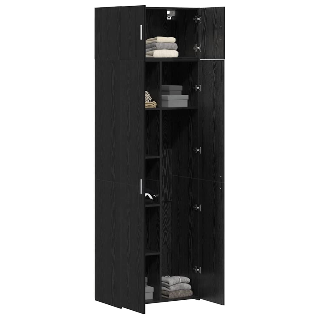 Storage Cabinet 3 pcs Black Oak