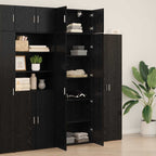 Storage Cabinet 3 pcs Black Oak