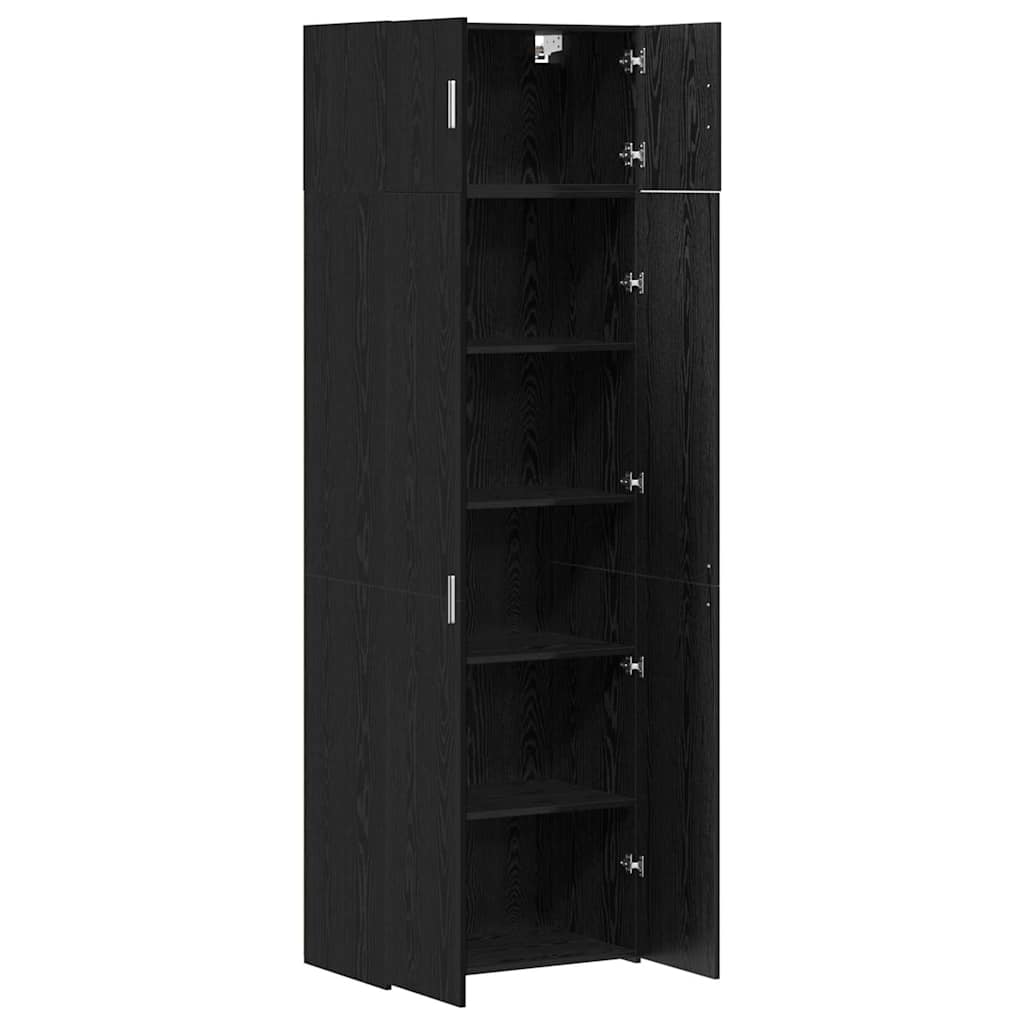 Storage Cabinet 3 pcs Black Oak