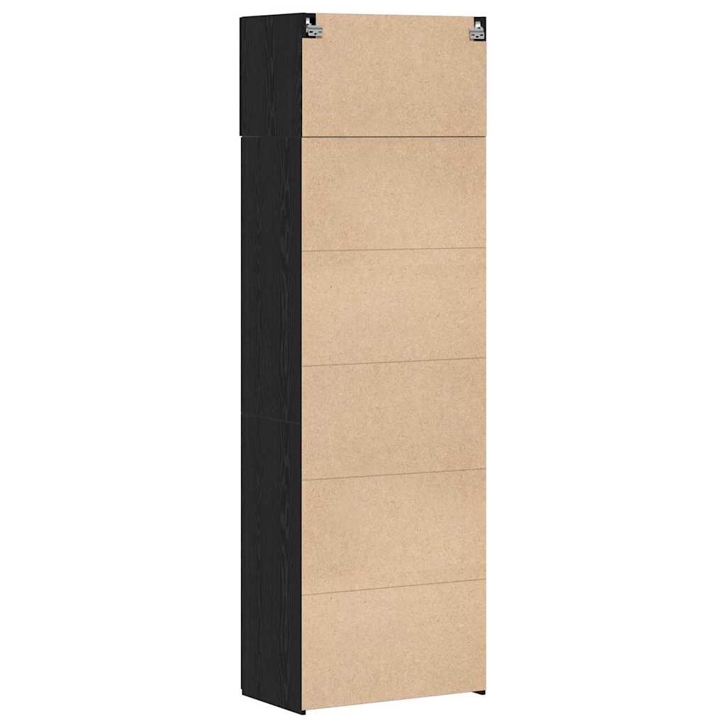 Storage Cabinet 3 pcs Black Oak