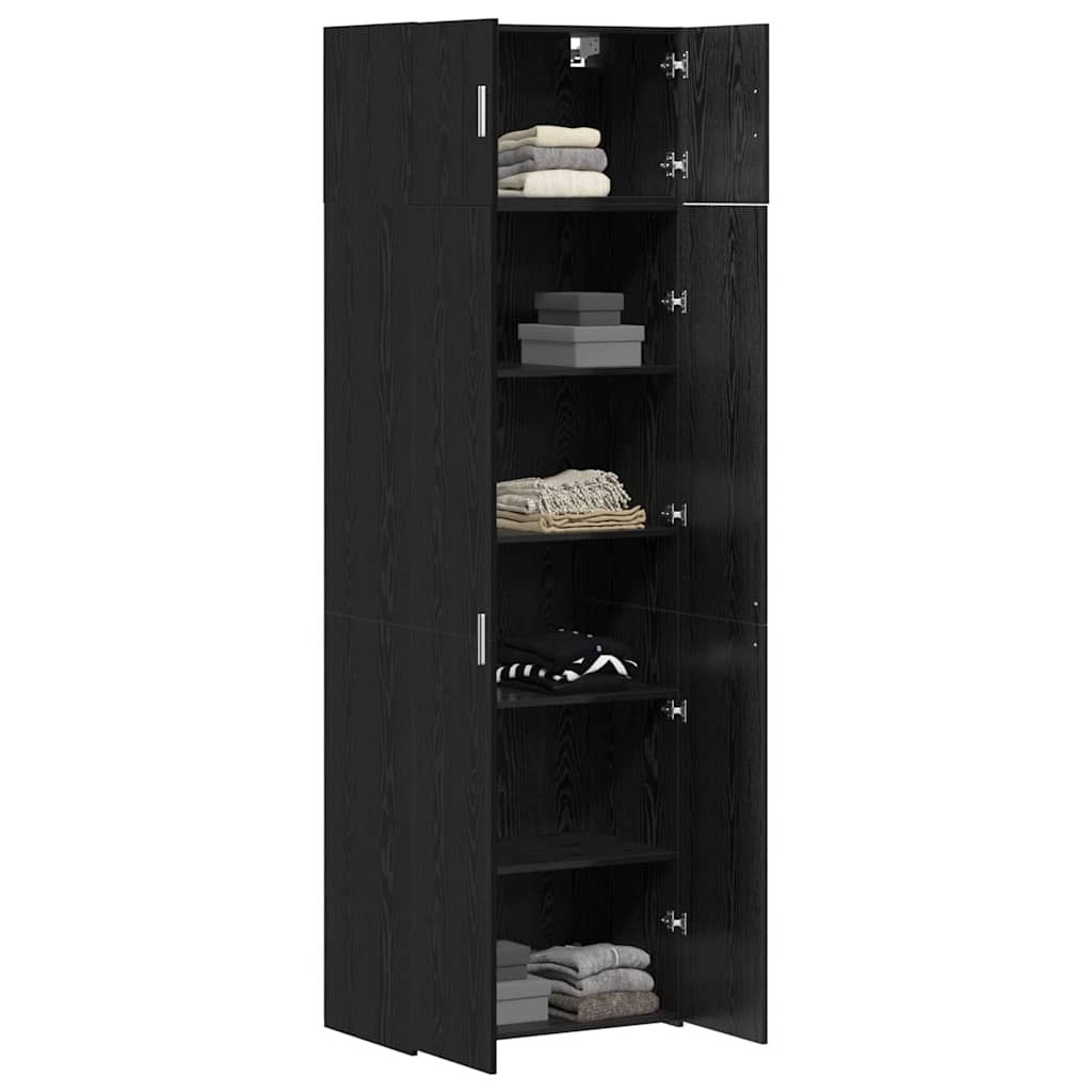 Storage Cabinet 3 pcs Black Oak