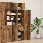 Storage Cabinet with Drawer 2 pcs Old Wood 30 x 42.5 x 225 cm