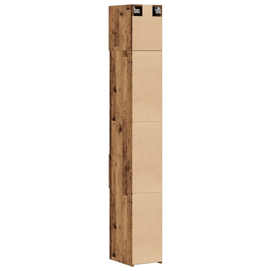 Storage Cabinet with Drawer 2 pcs Old Wood 30 x 42.5 x 225 cm